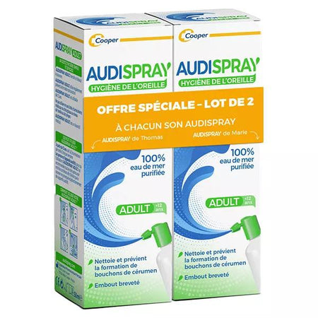 Audispray Adult Hygiène Régulière de l'Oreille Lot de 2 x 50ml