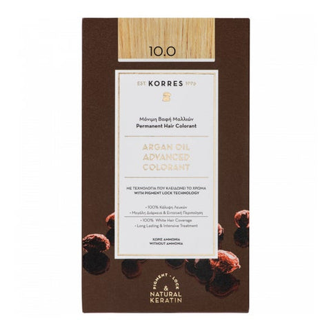 Korres Coloration Permanente Huile D'Argan Blond Platine 10.0