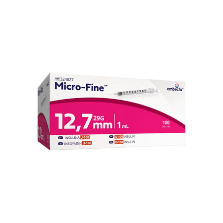 BD Microfine+ seringue insuline 1 ml 29G 12.7 mm — 100 pièces