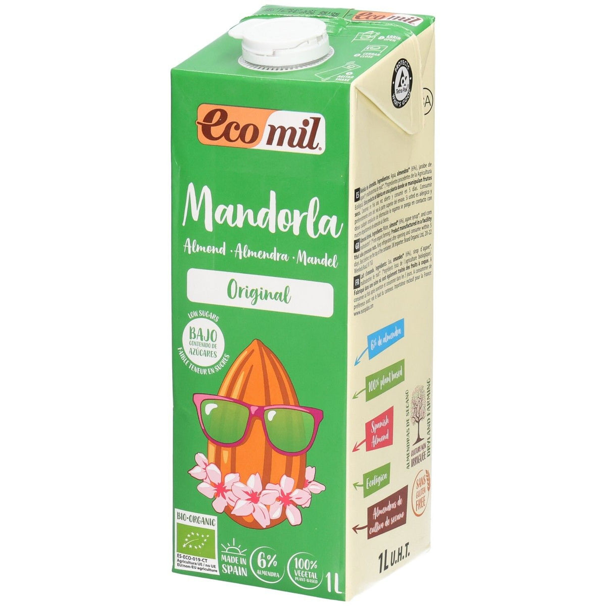 EcoMil Lait d'Amandes à l'Agave (1 l)