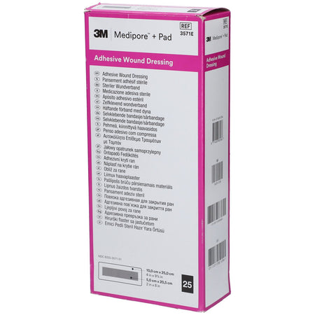 3M Medipore + Pad pansement stérile avec compresse absorbante 10 cm x 25 cm