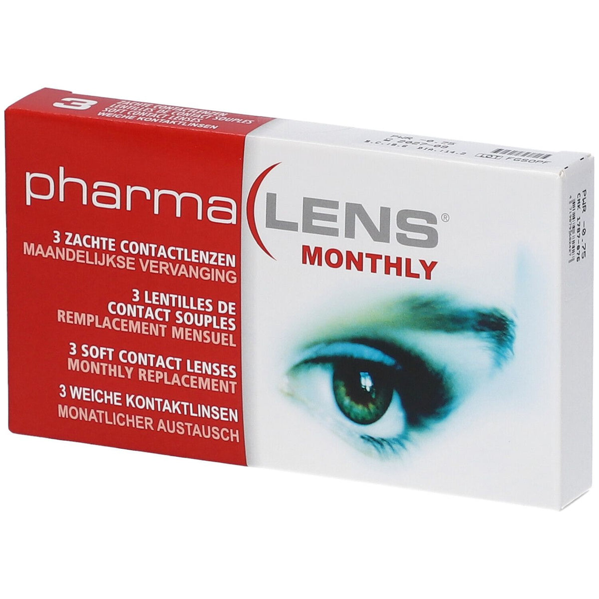 pharmaLENS MONTHLY Lentilles mensuelles -0.75