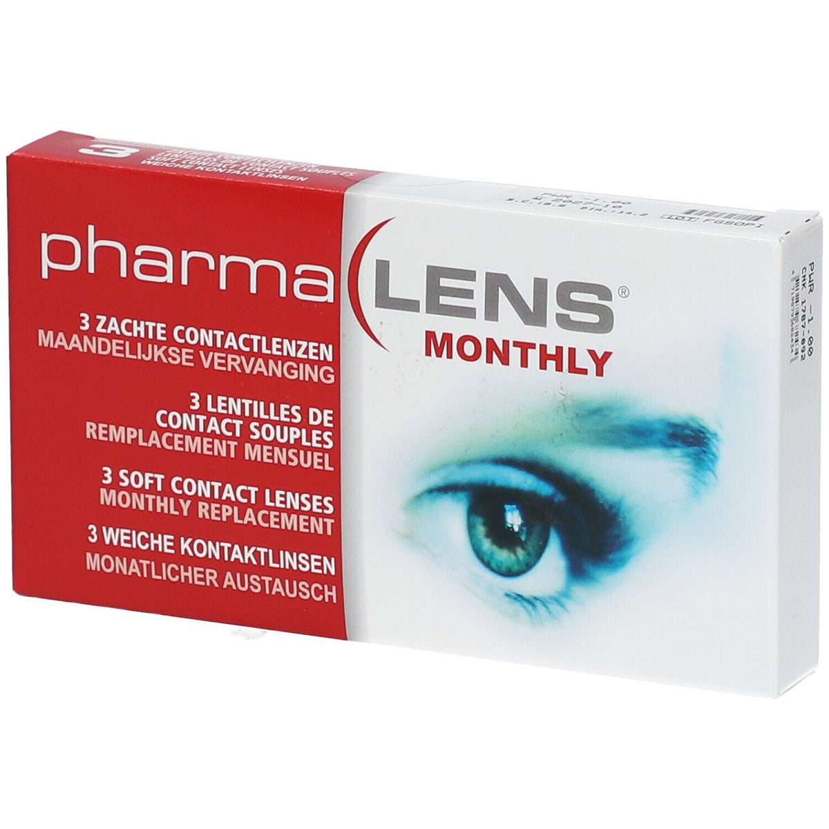 PharmaLens® Lentilles mensuelles sphériques (Dioptrie -1.00) (3 pièces)