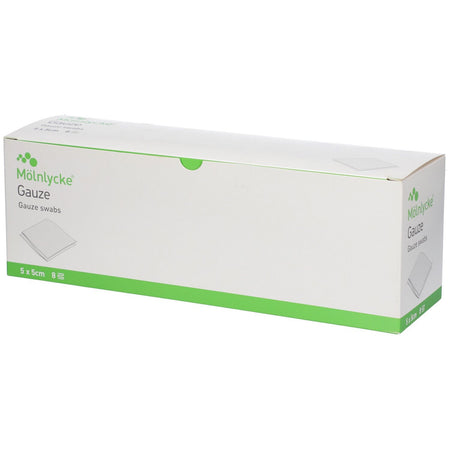 Molnlycke Gauze™ compresses de gaze non stériles 8 couches 5 x 5 cm — 75x2 pièces