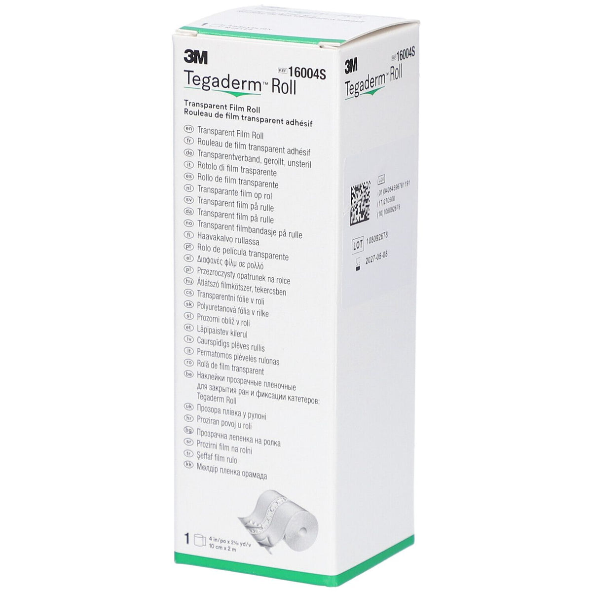 3M Tegaderm Roll – Pansement transparent en rouleau 10 cm x 2 m 16004S – 1 pièce
