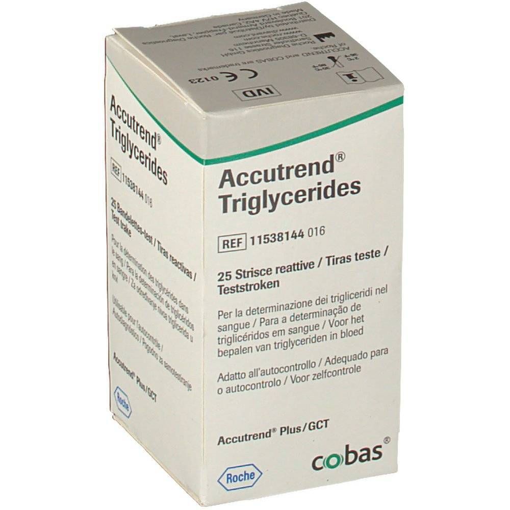 Accutrend Triglycerides bandelettes réactives (25 pièces)