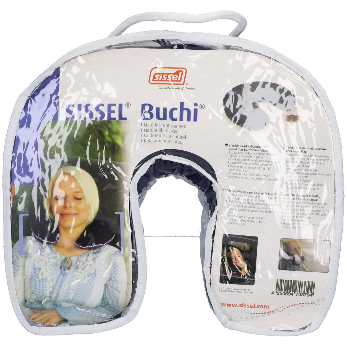 Sissel Buchi oreiller de soutien pour la nuque – garni de sarrasin bleu