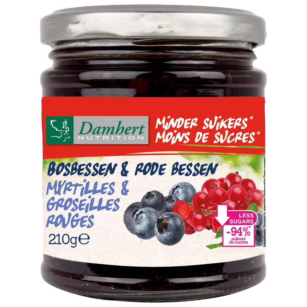 Damhert LOW CARB Confiture de myrtilles et fruits rouges (210 g)