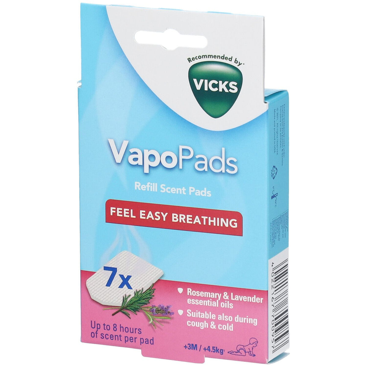 Vicks VapoPads pédiatriques Romarin & Lavande (7 pièces)