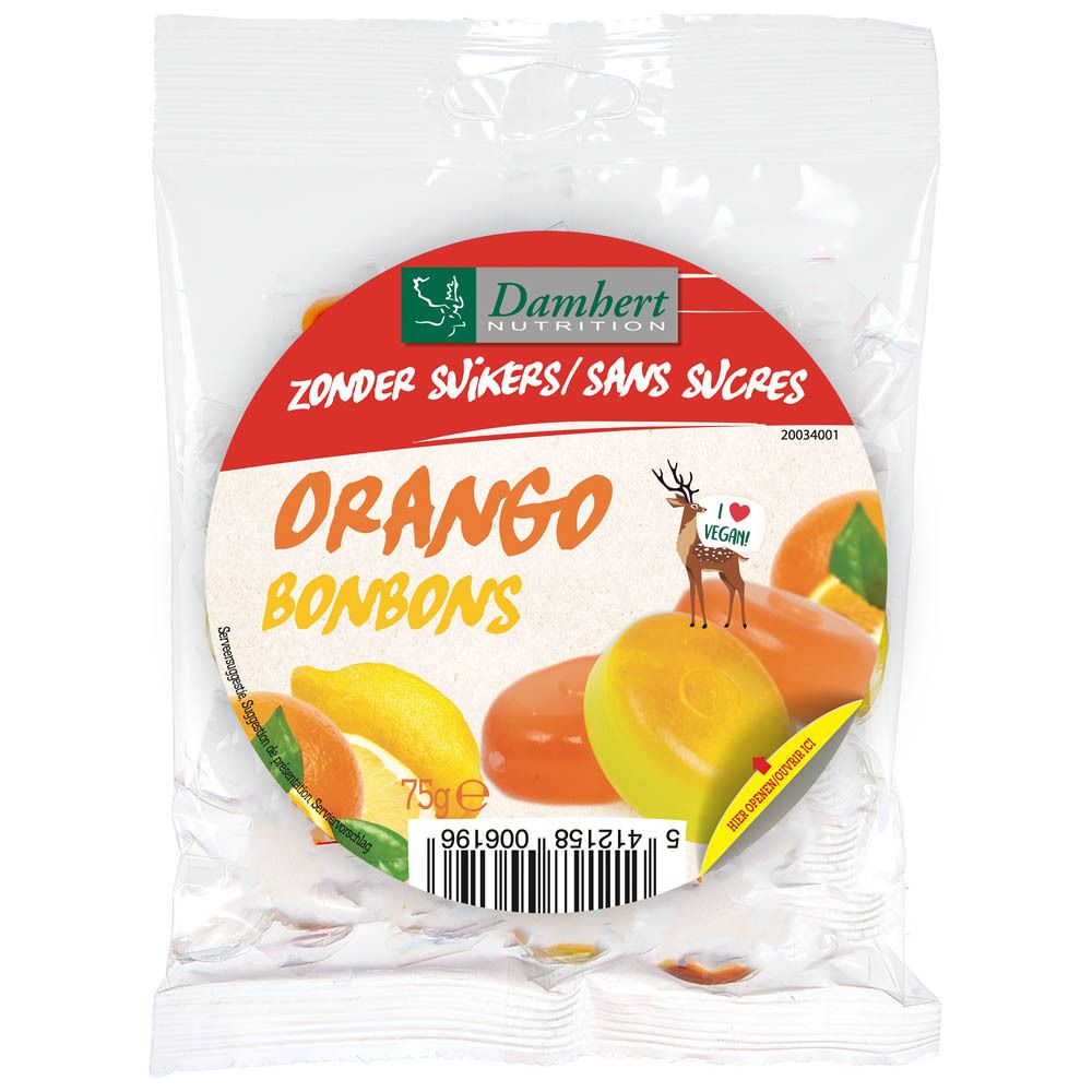 Damhert Orango Bonbons Sans Sucre (75 g)