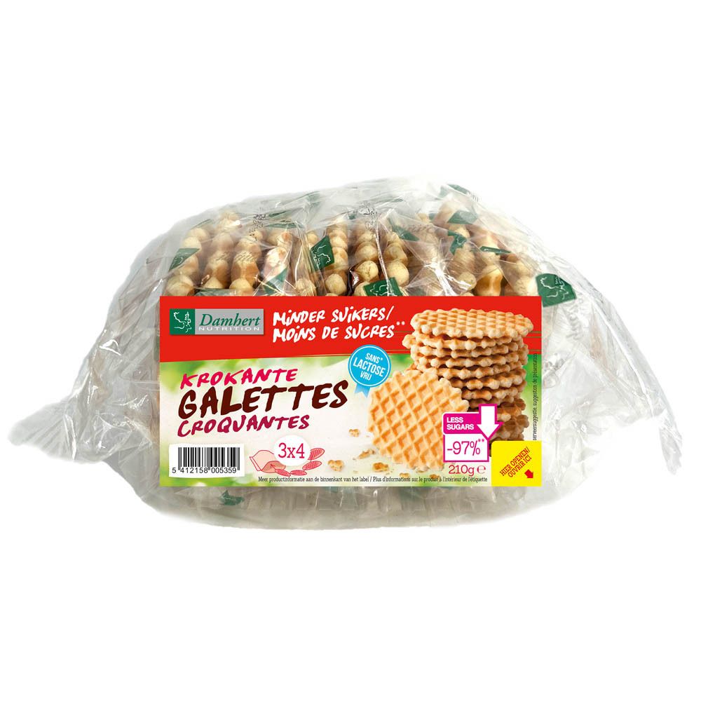 Damhert Galettes croustillantes sans lactose, moins de sucre (210 g)