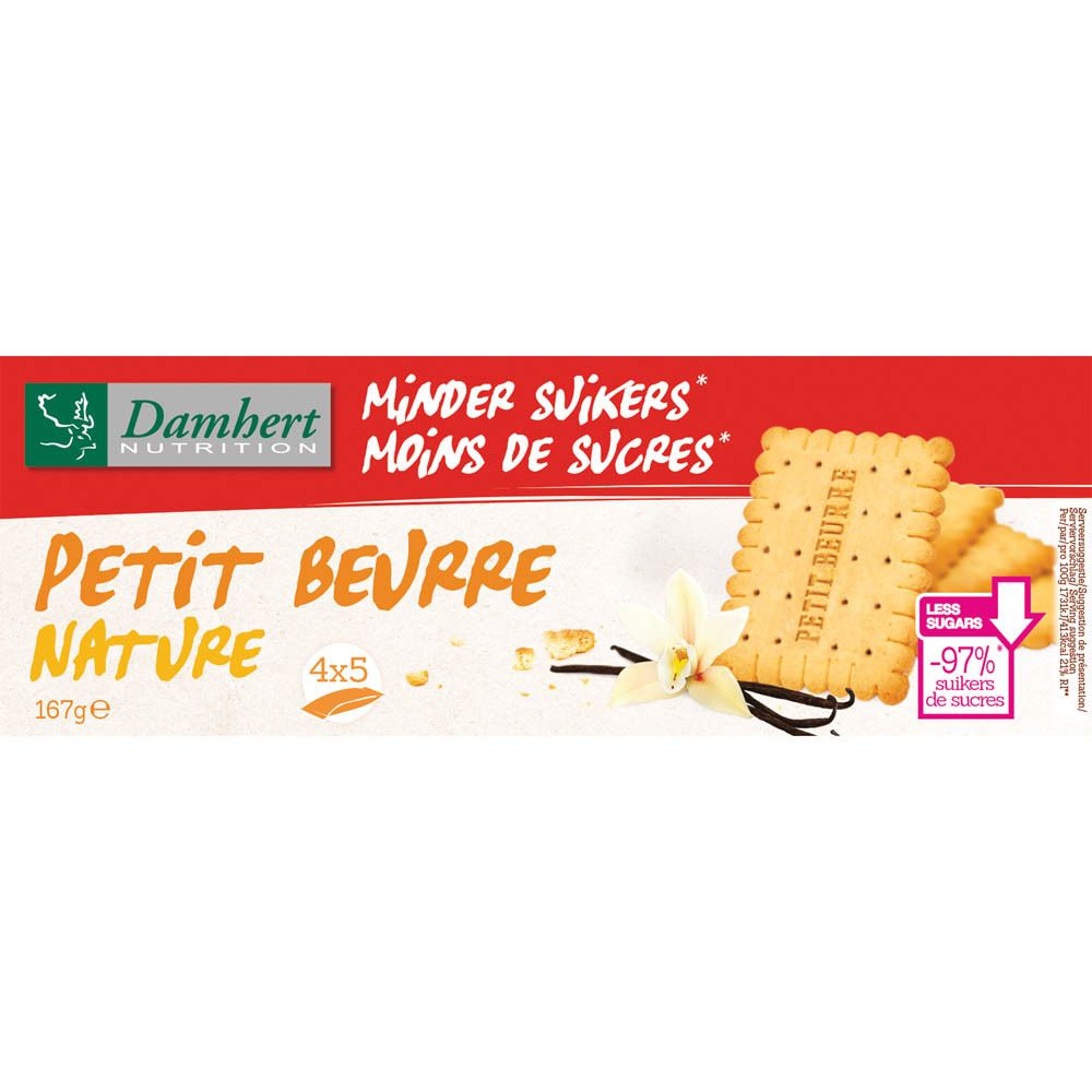 Damhert Petit beurre Biscuits natures sans sucre (167 g)