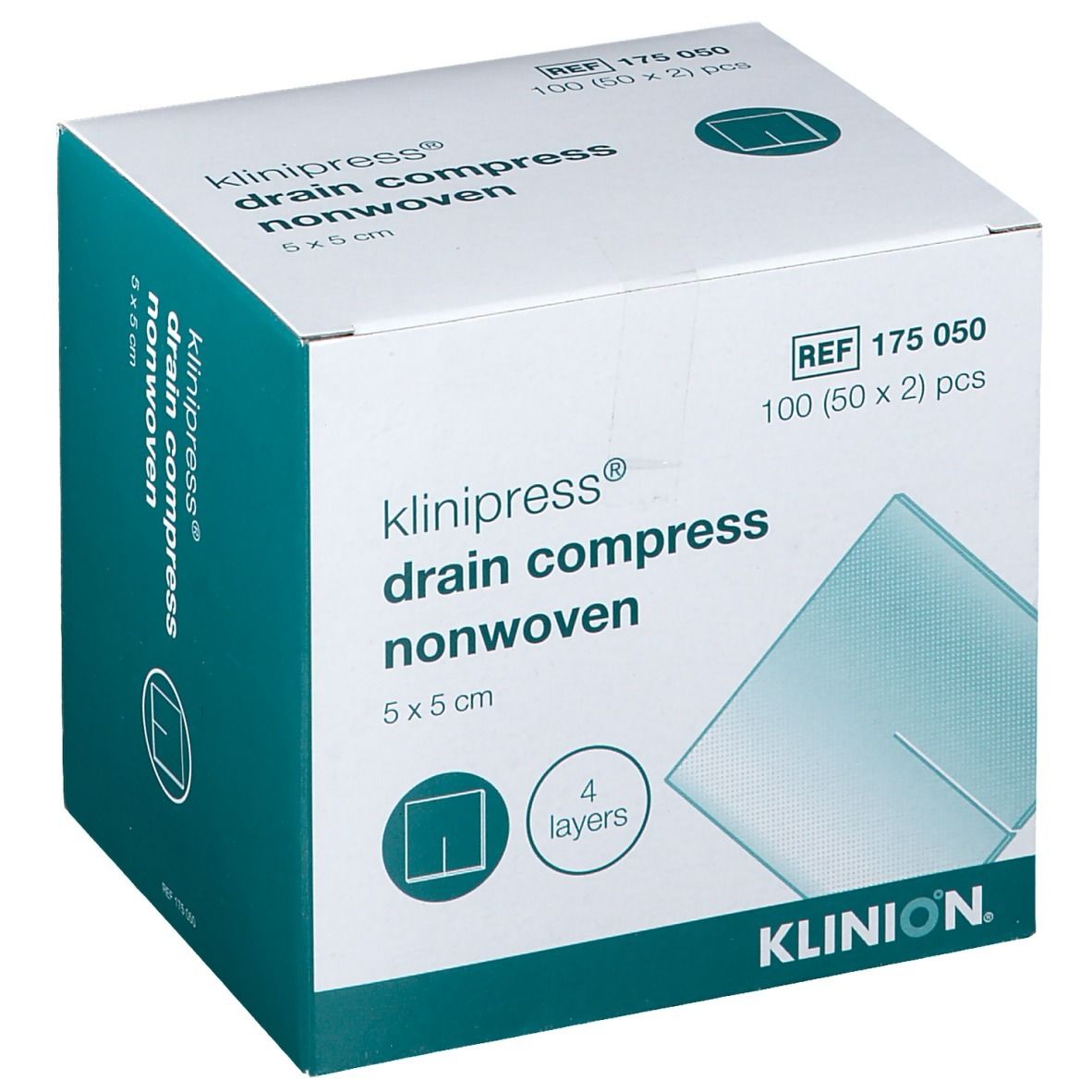 Klinion klinipress drain nw compresse (5 x 5 cm)