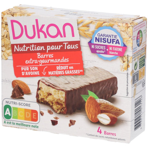 Dukan® barre au son d’avoine enrobée de chocolat Extra Gourmand (4 pièces)