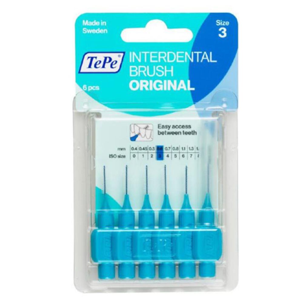 TePe Original brossettes interdentaires 0,6 mm bleu (6 pièces)