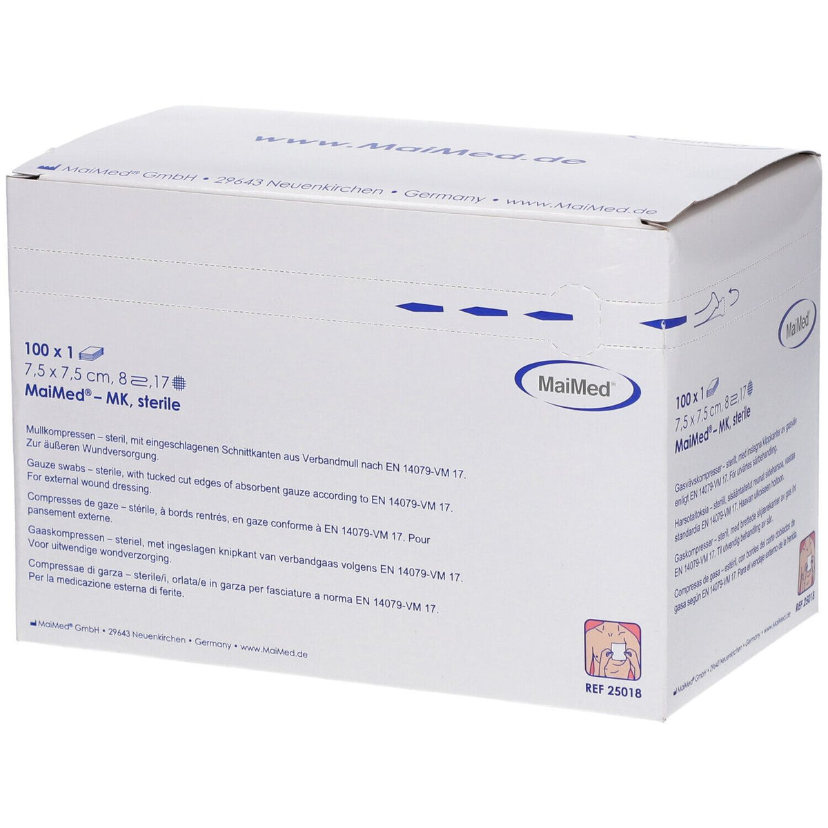 MaiMed® Compresse 7,5 x 7,5 cm stérile
