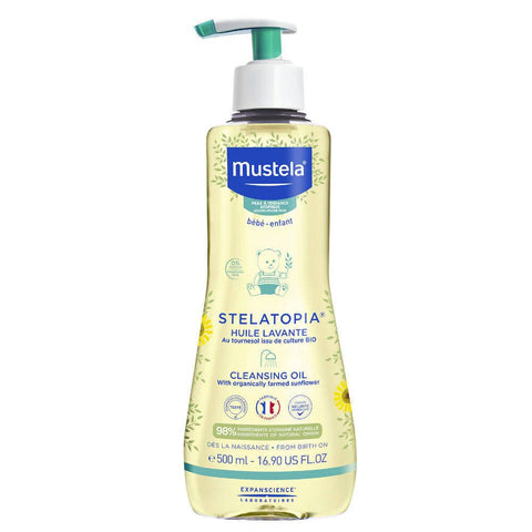 Mustela Bébé STELATOPIA Waschöl für zu Neurodermitis neigende Haut (500 ml)