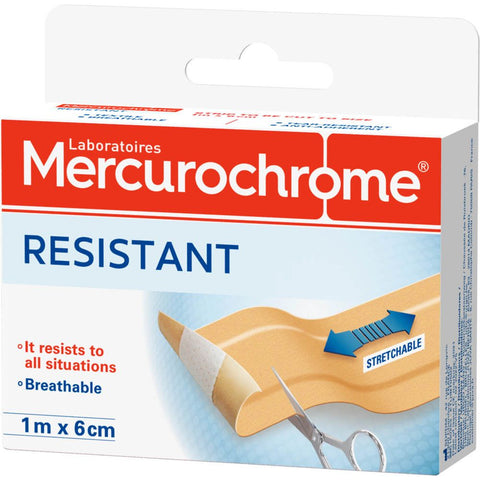Mercurochrome Pflaster Tuchverband Speziell für Bewegung 10cm x 6cm Packung mit 5