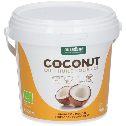 Purasana Huile de noix de coco désodorisée (500 ml)