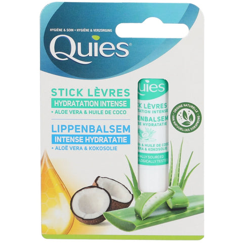 Quies Lippenpflegestift Feuchtigkeitsspendend Aloe Vera – Kokosnussöl (1 Stück)