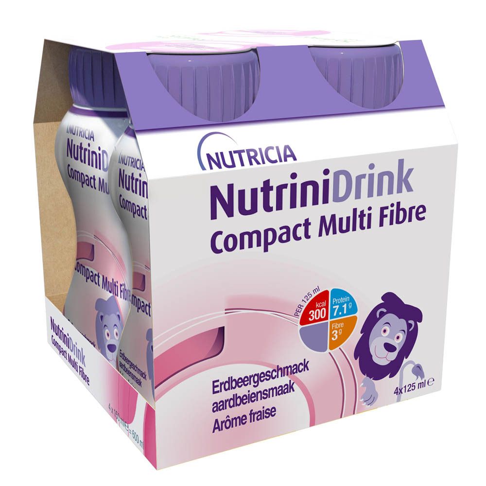 NutriniDrink Compact Multi Fibre Fraise (4x125 ml)