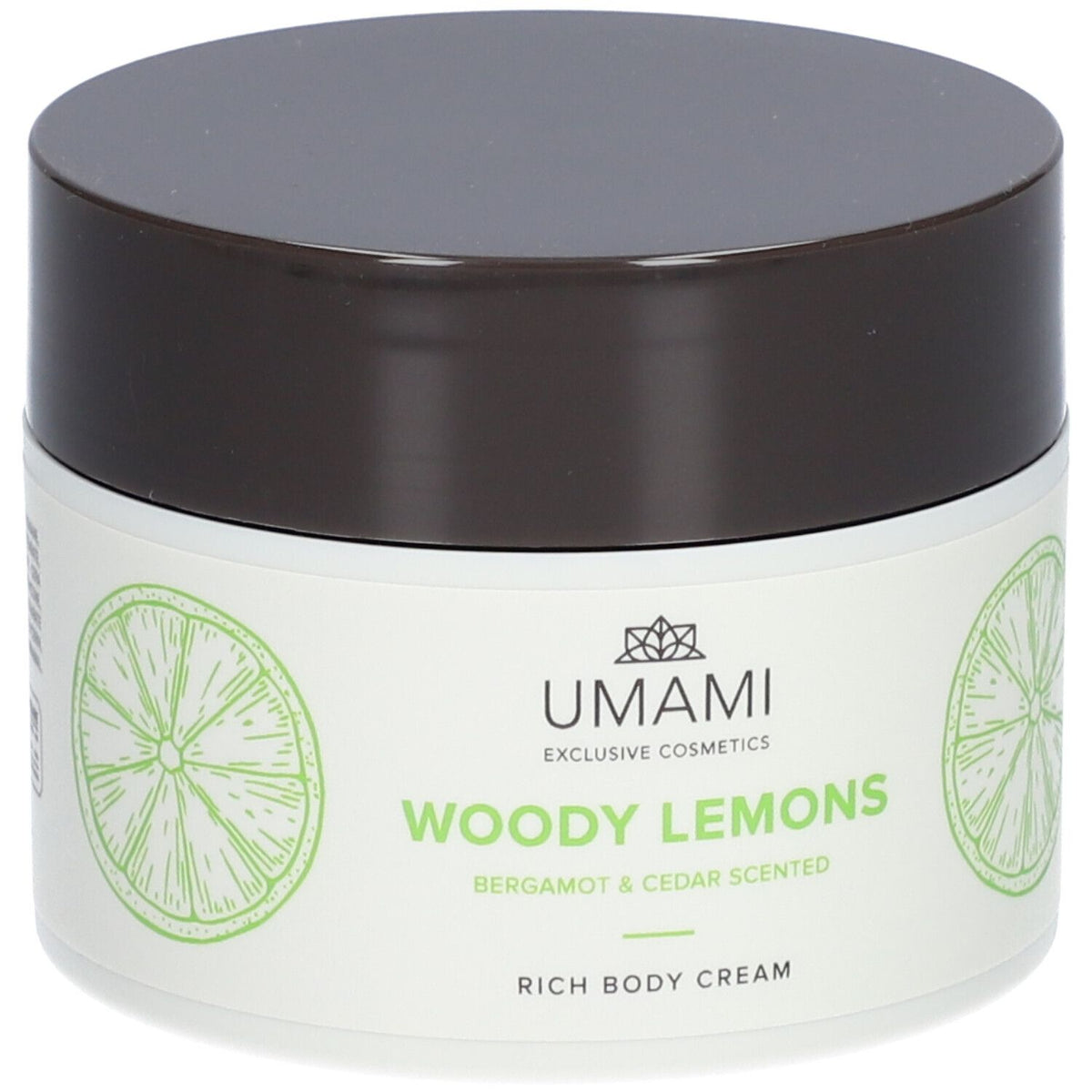 Umami Woody Lemons crème corporelle riche Bergamote & Cèdre (250 ml)