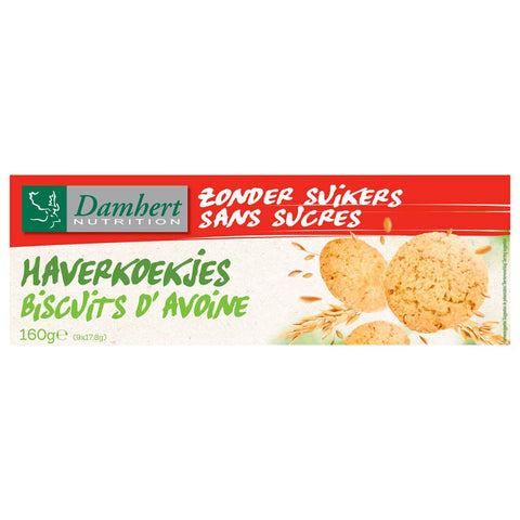 Damhert Haferkekse ohne Zucker (160 g)