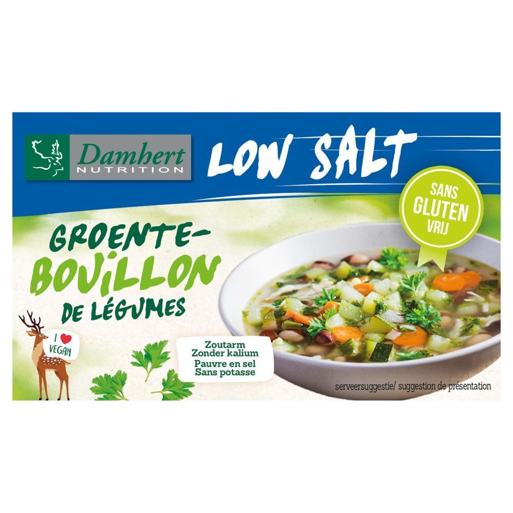 Damhert Cubes Bouillon de Légumes Pauvres en Sel et Sans Gluten (64 g)