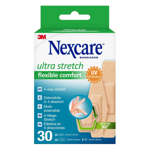 Nexcare 3M Ultra Stretch Flexibler Komfort Pflaster multi-elastisch 30 Stück