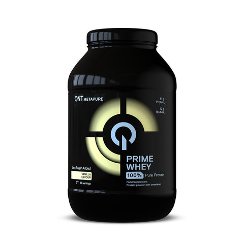 QNT Prime Whey – mélange 100 % isolat et concentré de lactosérum – vanille (908 g)