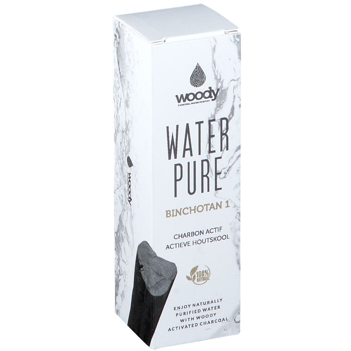 Woody Water Pure Binchotan Charbon Actif (1 pièce)