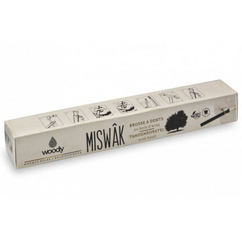Woody Miswak brosse à dents en bois d’Ararq (1 pièce)