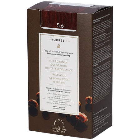 Korres Argan Oil Advanced Coloration 5.6 Light Red Brown (1 pièce)