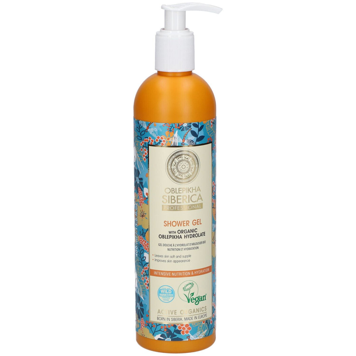 Natura Siberica Oblepikha Gel douche à l'Hydrolat d'Argousier Bio (400 ml)