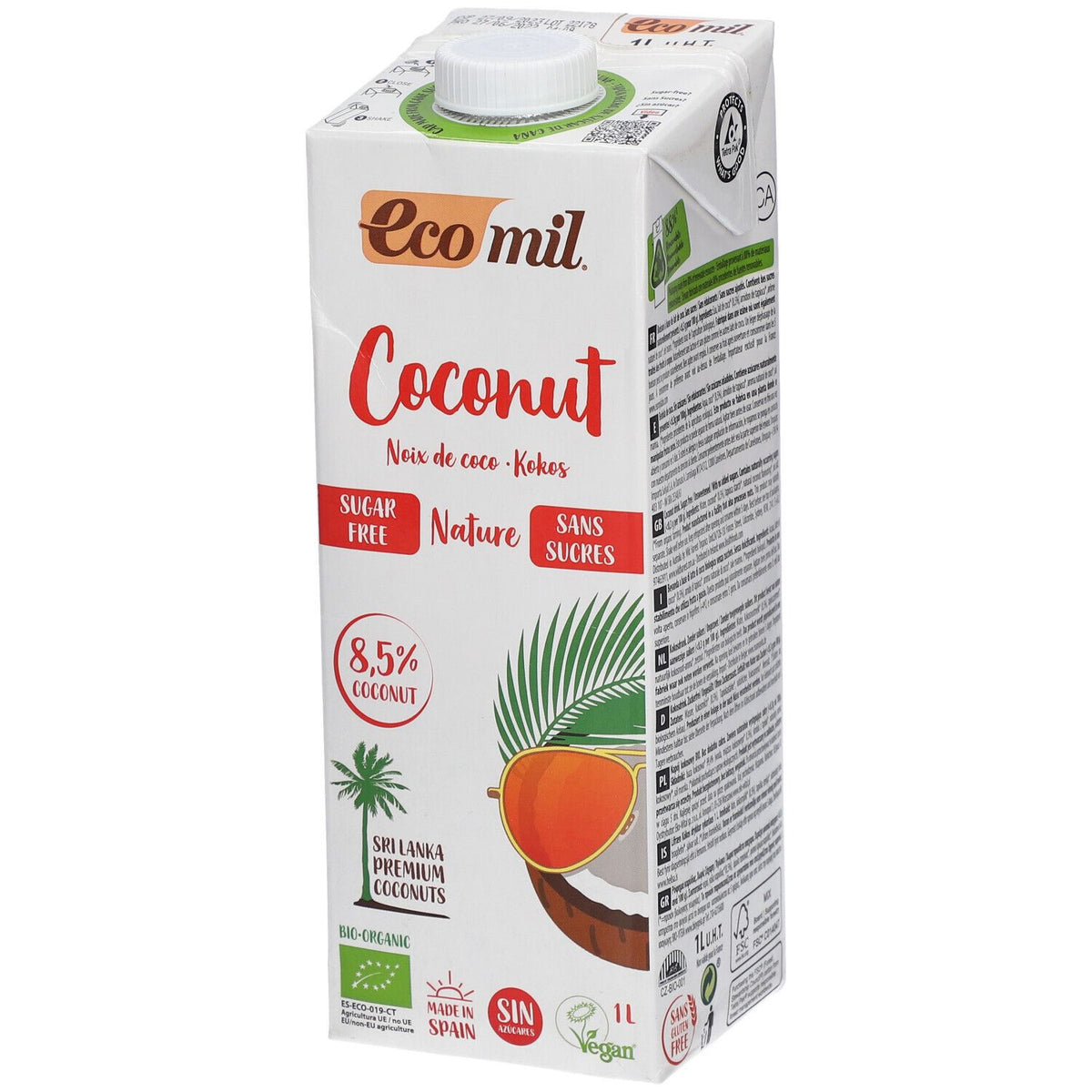 Ecomil Lait de coco sans sucre bio (1 L)