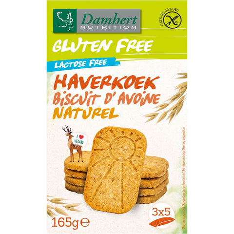 Damhert Biscuit d'avoine naturel sans gluten (165 g)