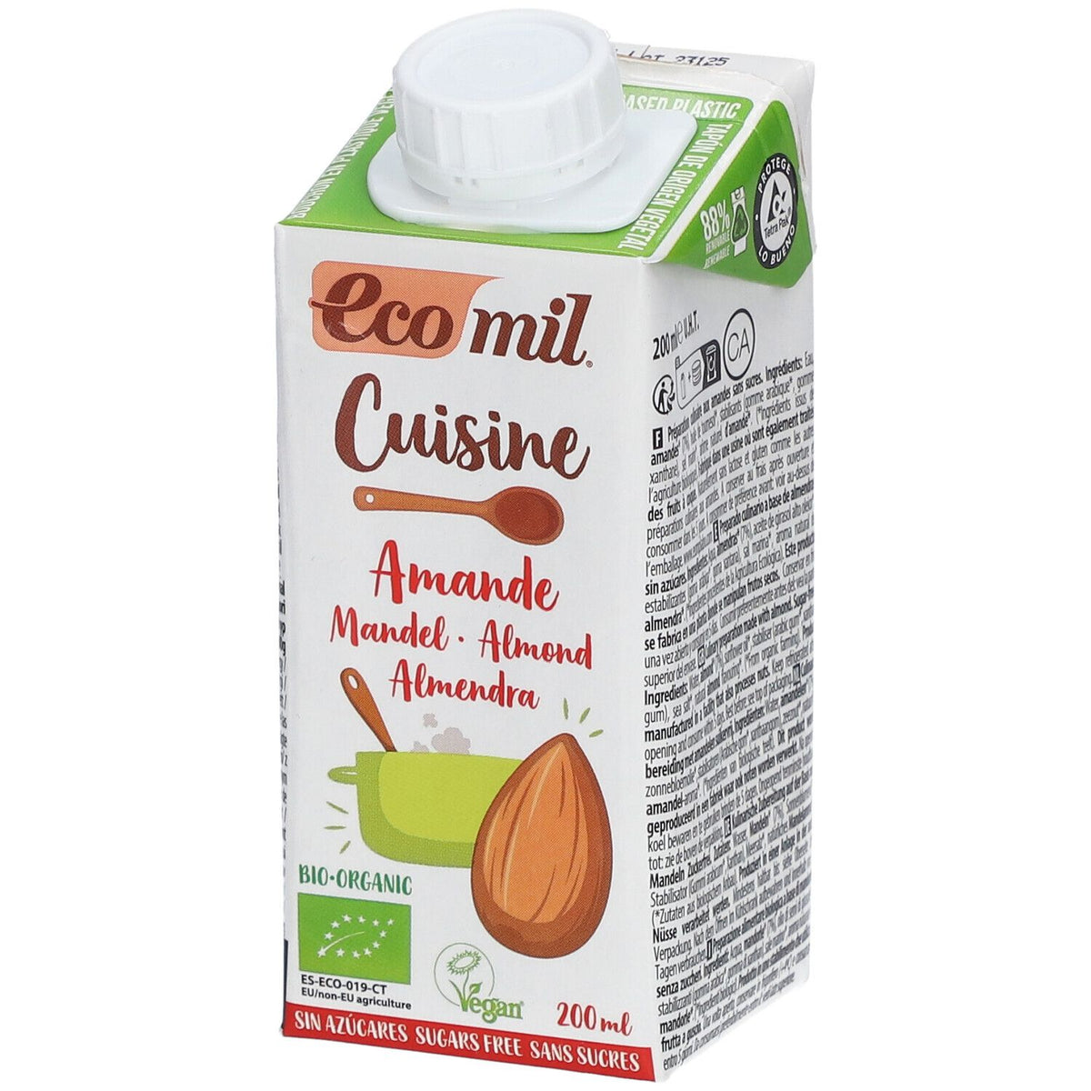 Ecomil Cuisine Amande sans Sucre (200 ml)
