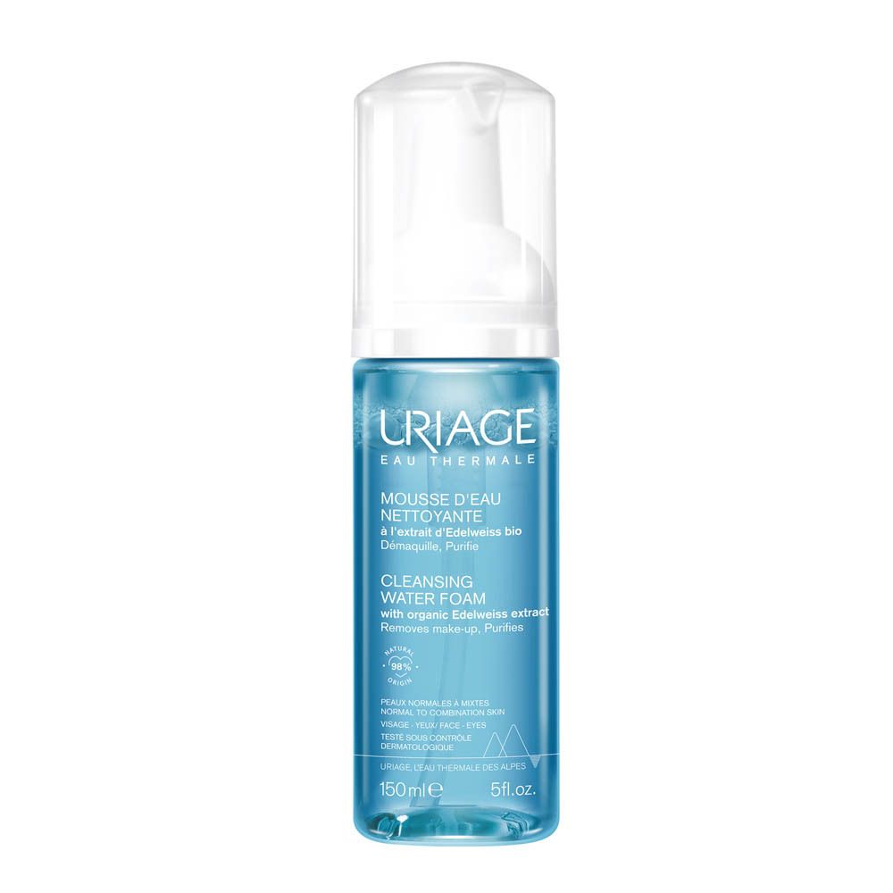 URIAGE Mousse d'eau nettoyante à l'extrait d'edelweiss bio — 150 ml