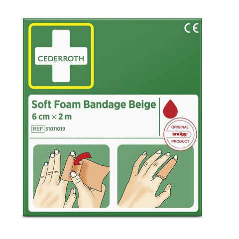 Cederroth beige soft foam bandage (6 cm x 4.5 m)