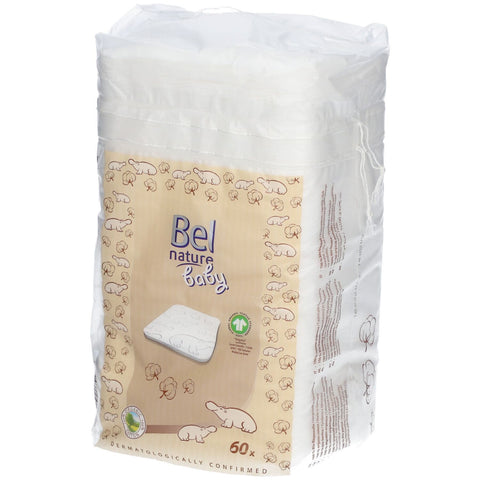 BEL Nature Baby carrés en coton bio 9 x 11 cm (60 pièces)