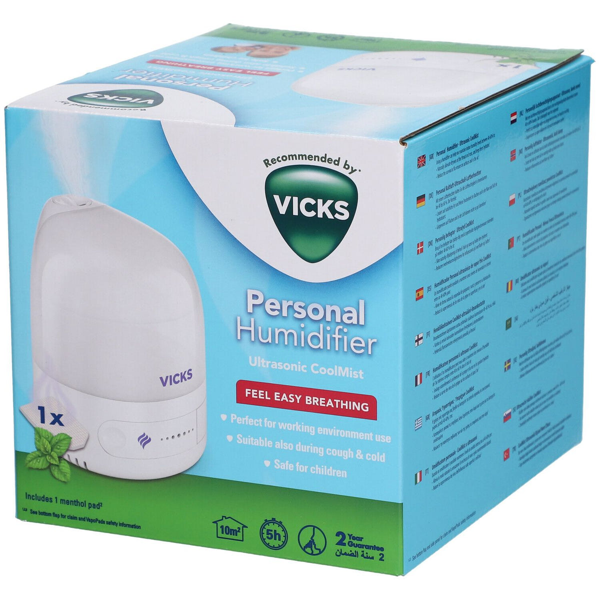 Vicks Personal CoolMist humidificateur à ultrasons VUL510E4 avec VapoPad (1 pièce)
