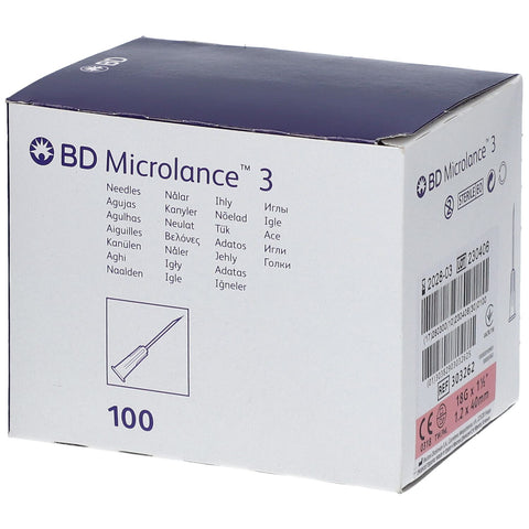 BD Microlance™3 aiguilles 18G x 1 1/2 (1,2 x 40 mm) (100 pièces)