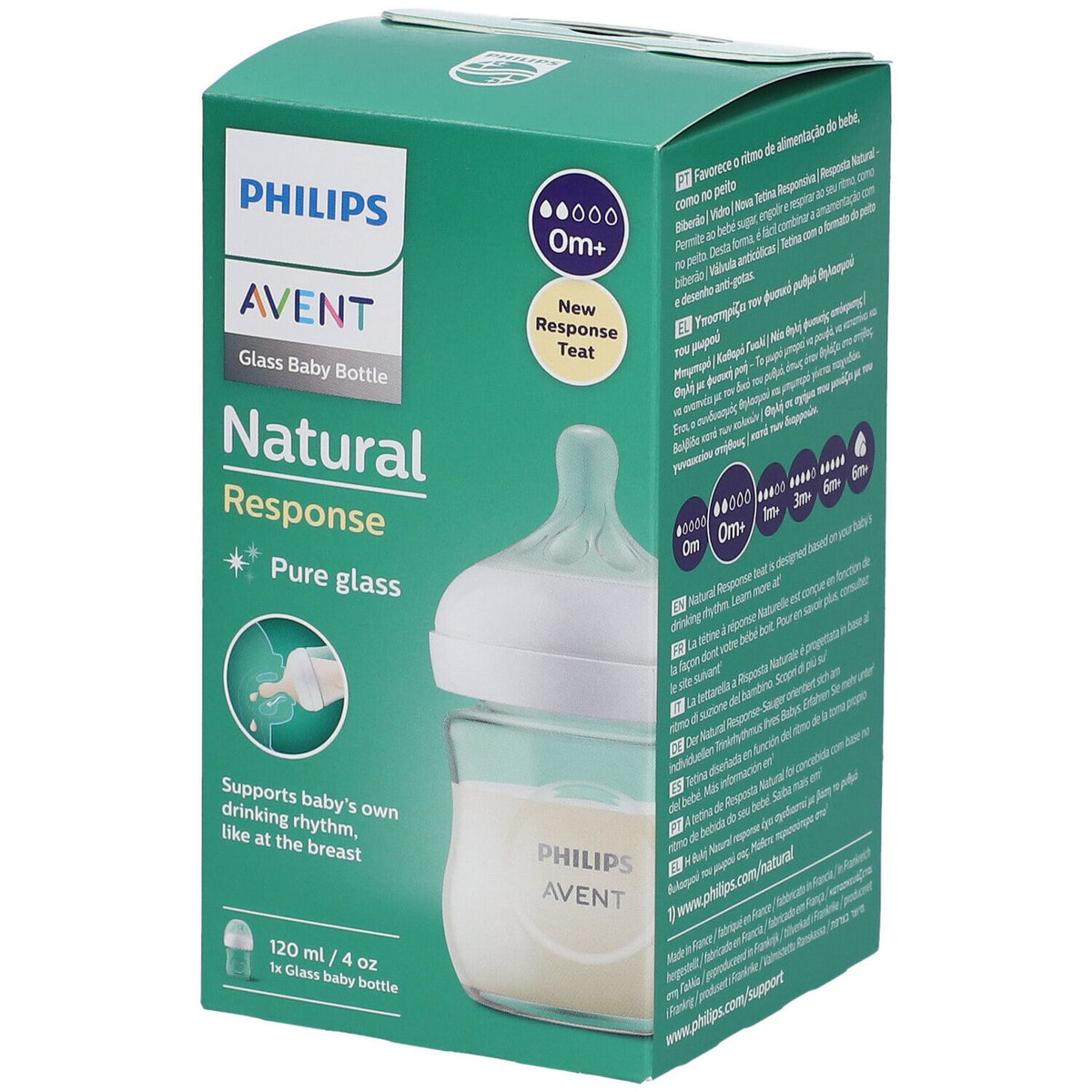 PHILIPS Avent Natural Response biberon en verre (120 ml)
