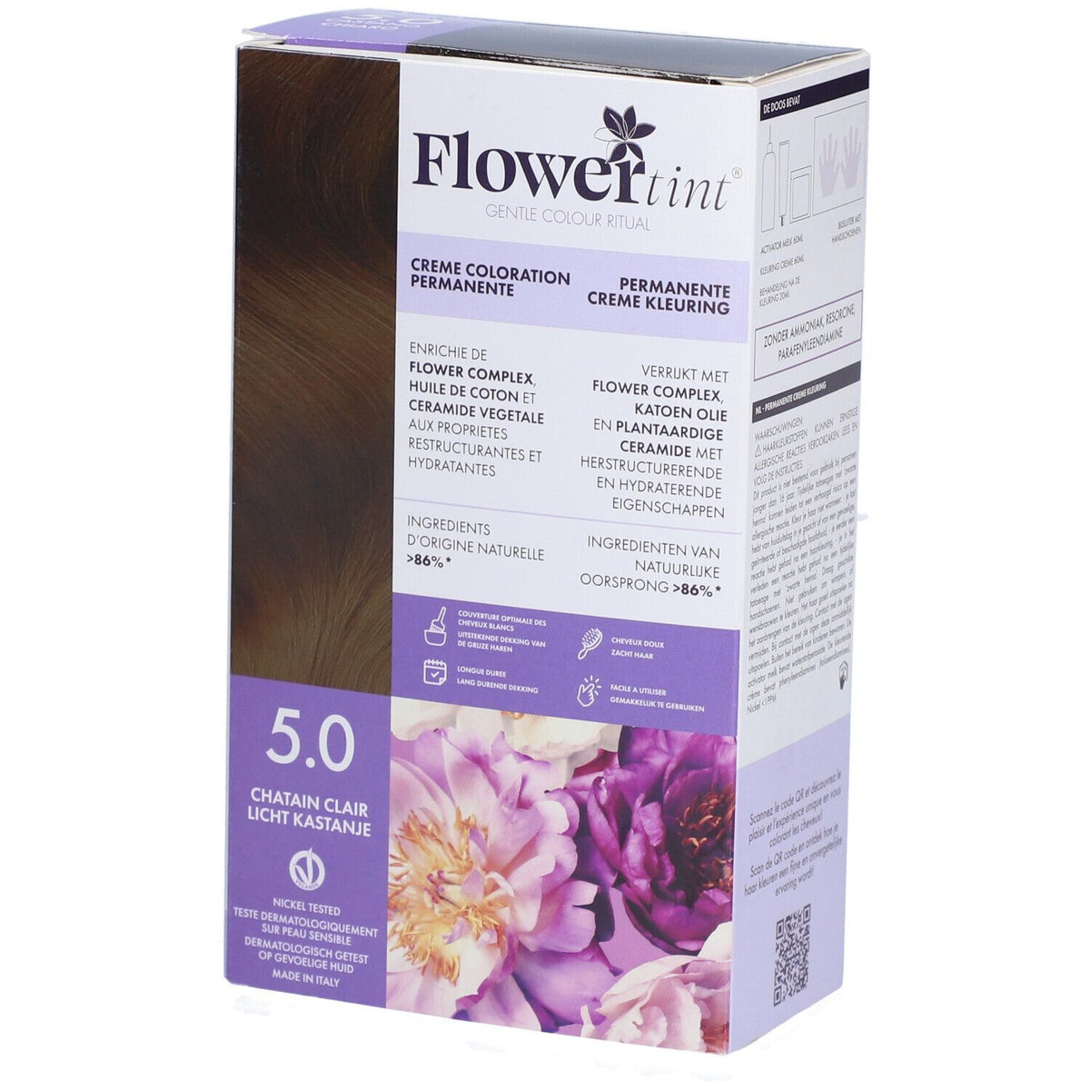 FlowerTint Crème coloration permanente 5.0 Châtain clair (140 ml)