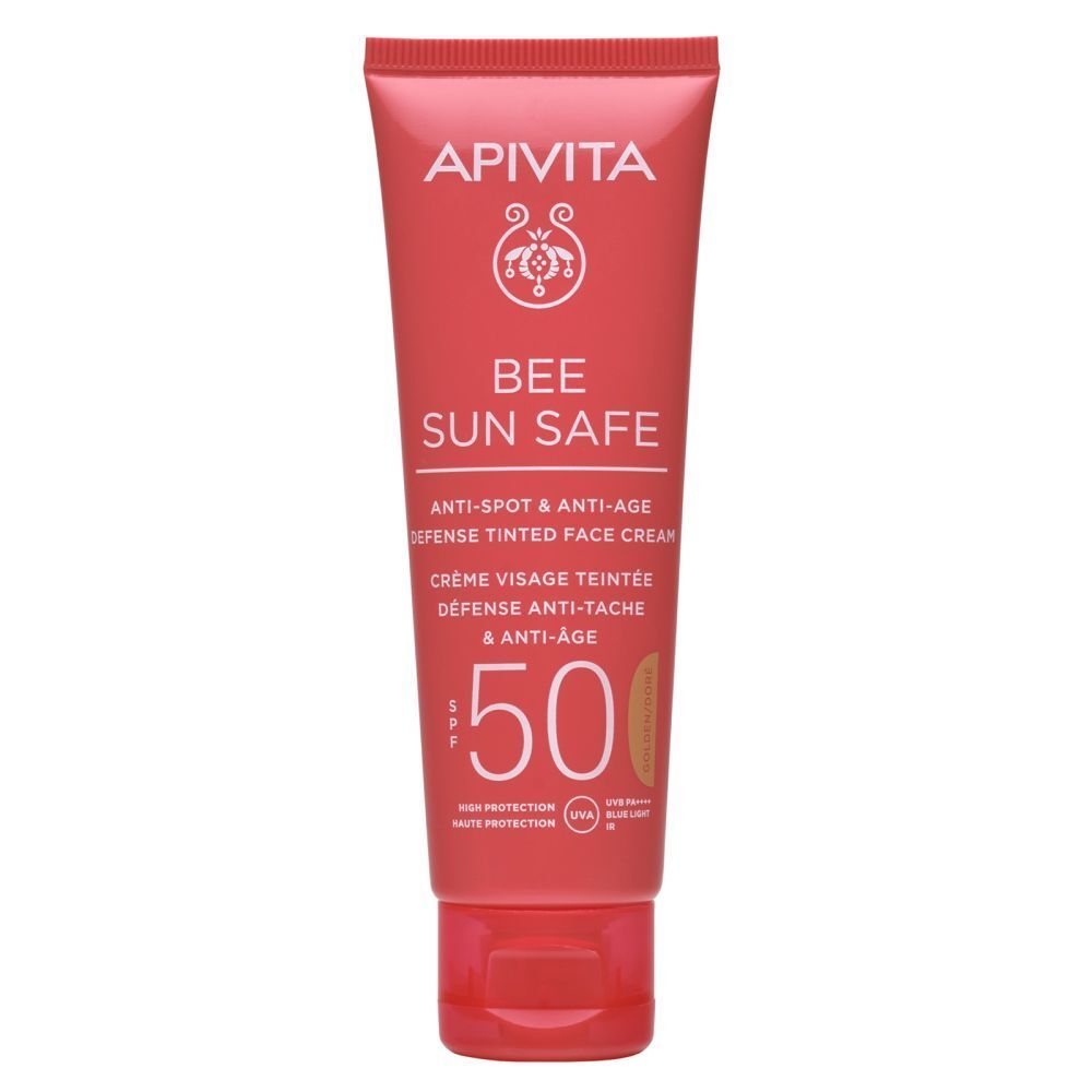 Apivita Bee Sun Safe Crème Teintée Anti-Taches & Défense Anti-Âge Visage SPF50