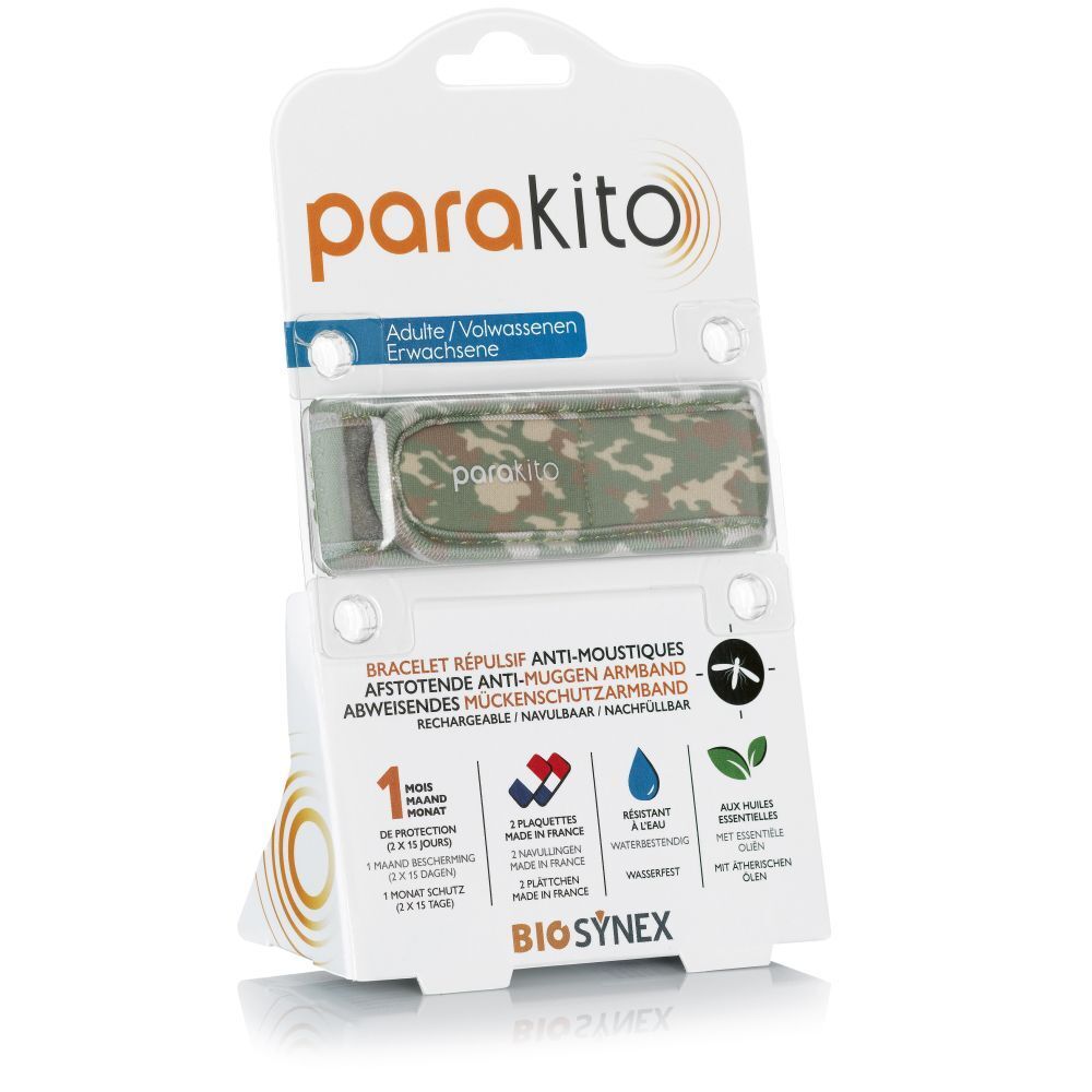 Parakito Bracelet anti-moustique rechargeable adultes Graphic Camouflage (1 pièce)