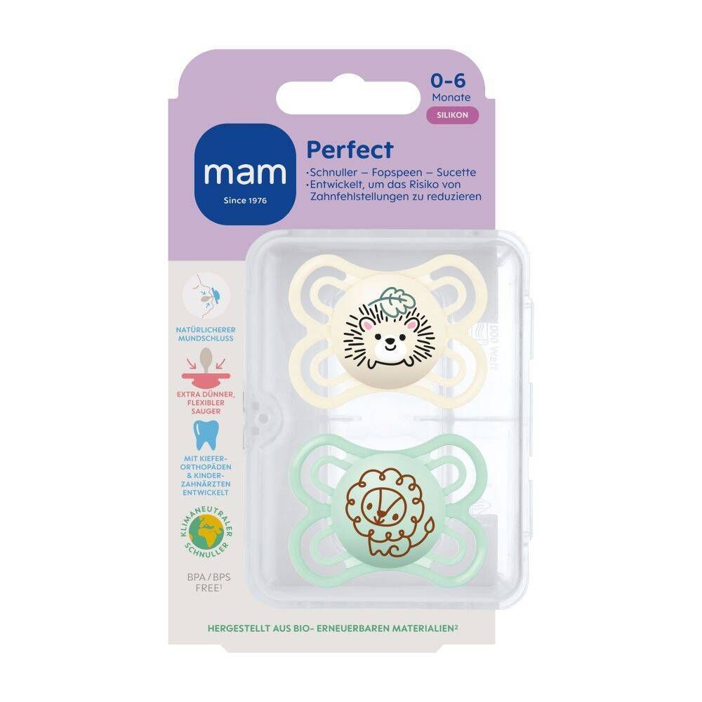MAM Perfect tétine en silicone unisexe 0-6 mois (2 pièces)