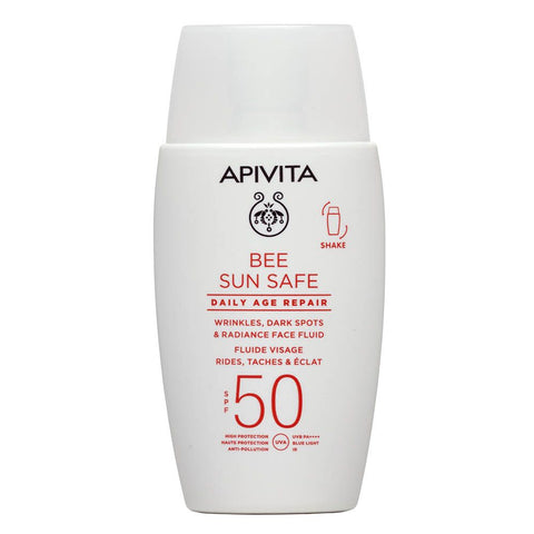 Apivita Bee Sun Safe Daily Age Repair Gesichtsfluid Falten, Pigmentflecken & Ausstrahlung LSF50 (50 ml)