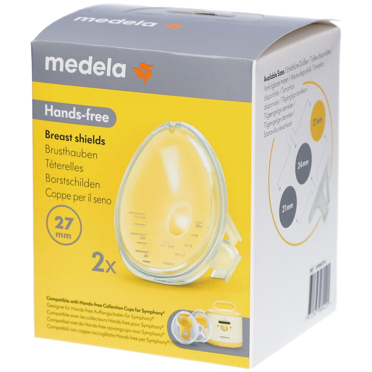 Medela Hands-free Collection Cups pour Symphony 27 mm (2 pièces)