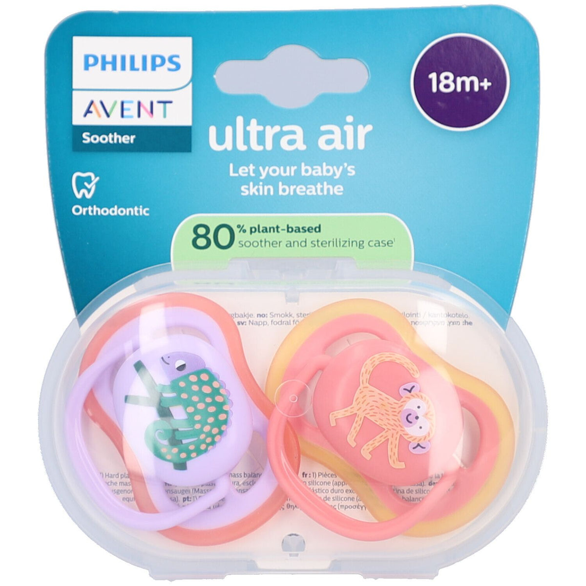 Philips Avent sucette +18 mois Air, design violet/fuchsia (2 pièces)